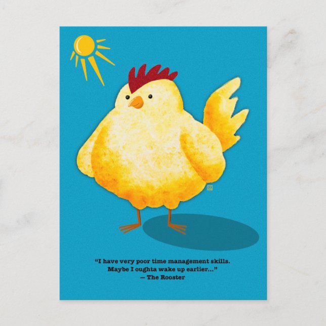 Time Management Rooster Postcards (Front)