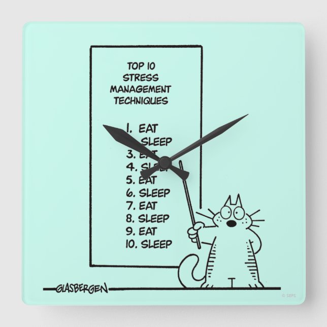 Time Management Square Wall Clock (Front)