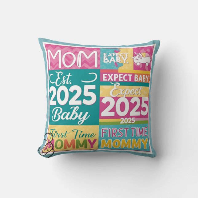Time Mommyhood: Mum Est. 2025 Keepsake Cushion (Front)