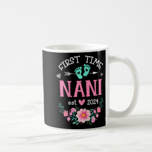 Time Nani Est 2024 Floral Pregnancy Announcement W Coffee Mug
