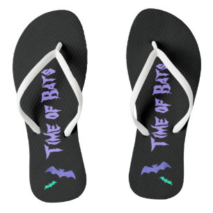Time of Bats - Purple & Turquoise Abstract Pop Art Flip Flops