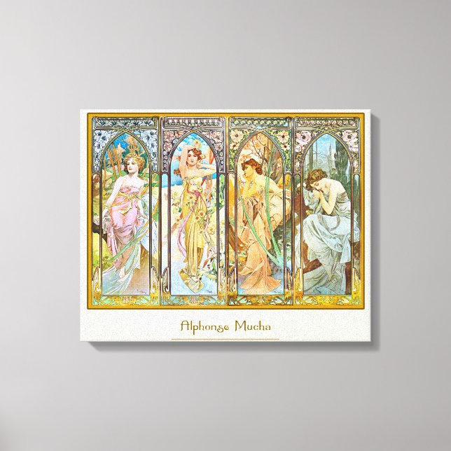 Time of the Day - Alphonse Mucha Canvas Print (Front)