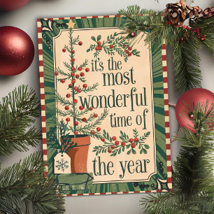 Time Of The Year Custom Vintage Christmas Holiday Card