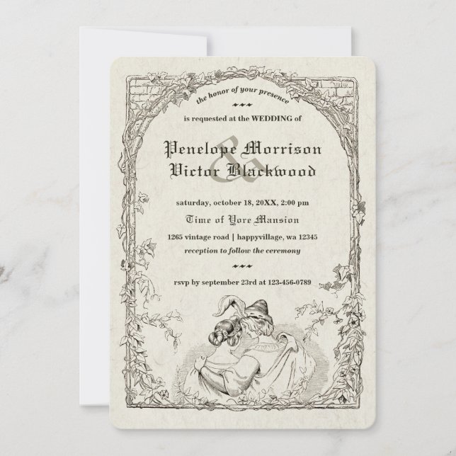 Time of Yore Wedding Invitation (Front)