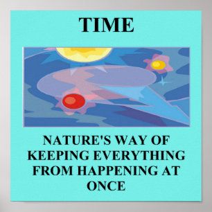 time physics joke poster