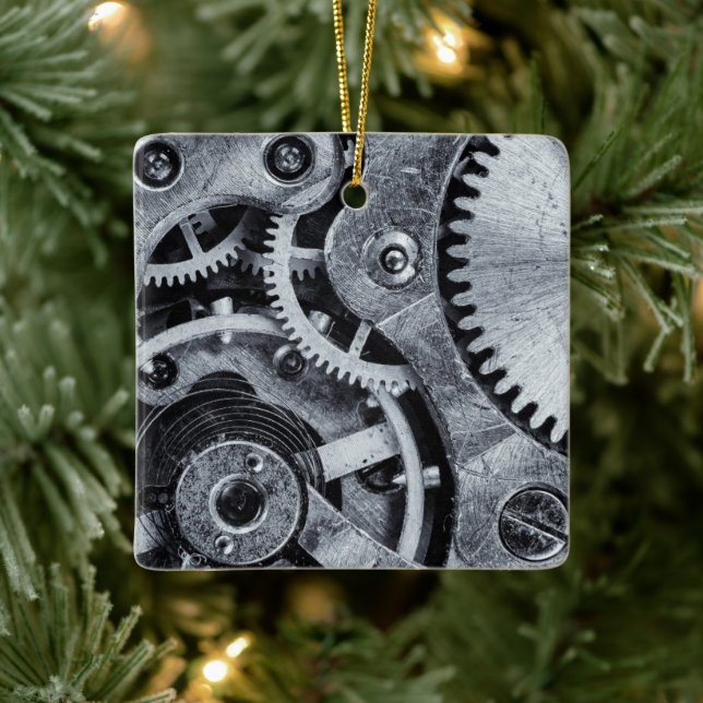 Time Piece Mechanics Ceramic Ornament (Tree)
