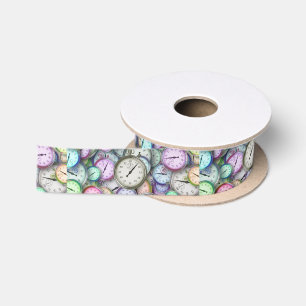 time piece ribbon satin ribbon