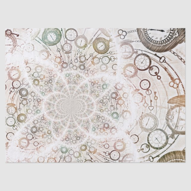 Time Piece Warp Pattern Tissue Paper (Front)