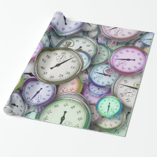 time piece wrapping paper