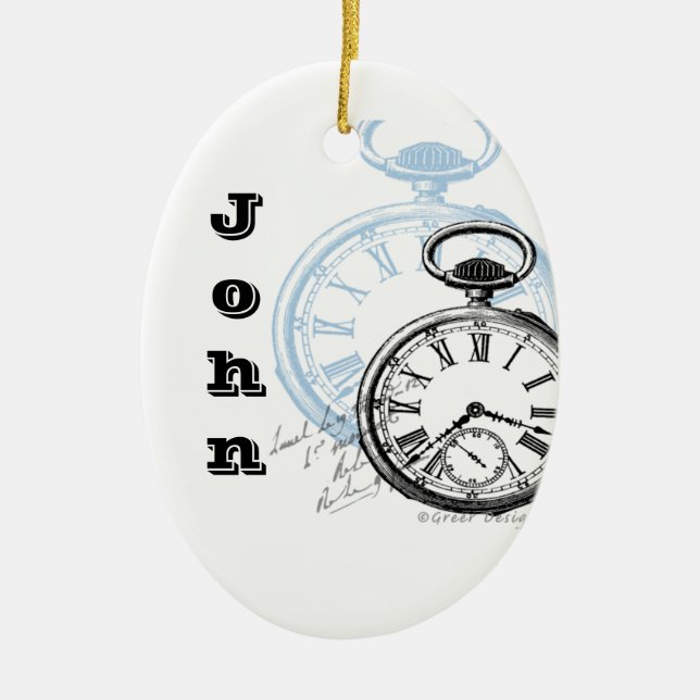 Time Pocket Watch Christmas Ornament (Front)