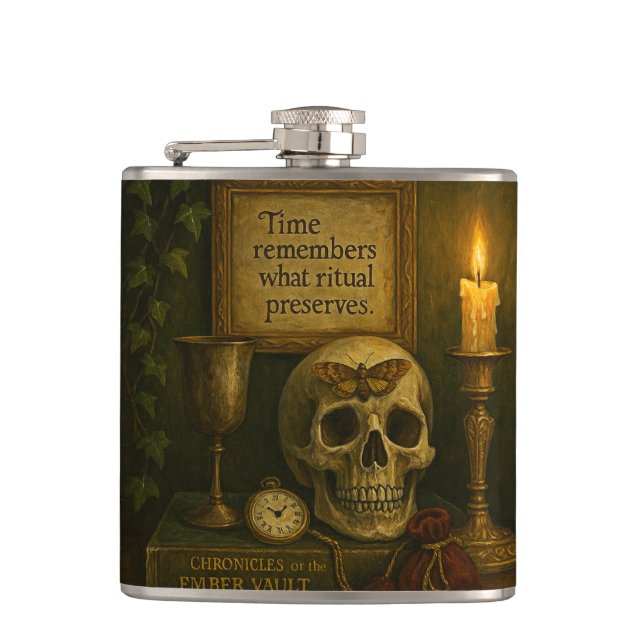 Time Remembers Hip Flask (Front)