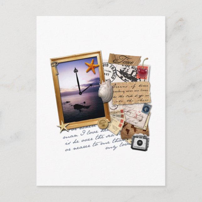 "Time" Scrapbook/Collage Postcard (Front)