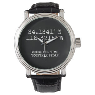 Time Spent Together GPS Coordinates Personalised Watch