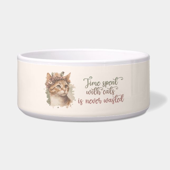 Time Spent With Cats Cute Cat Watercolor Design (Front)