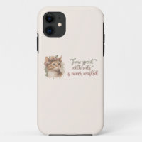 Time Spent With Cats Cute Cat Watercolor Design