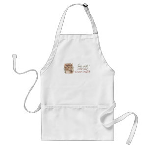 Time Spent With Cats Cute Cat Watercolor Design Standard Apron