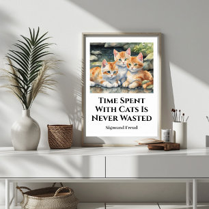 Time Spent With Cats Cute Motivational Poster