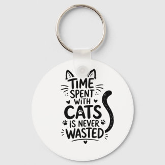 Time Spent With Cats Key Ring
