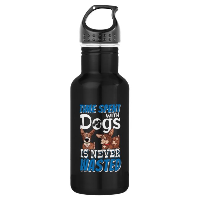Time Spent with Dogs is Never Wasted 532 Ml Water Bottle (Front)