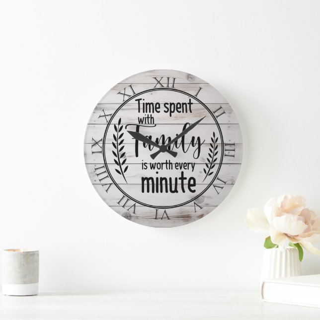 Time Spent With Family Large Clock (Home)