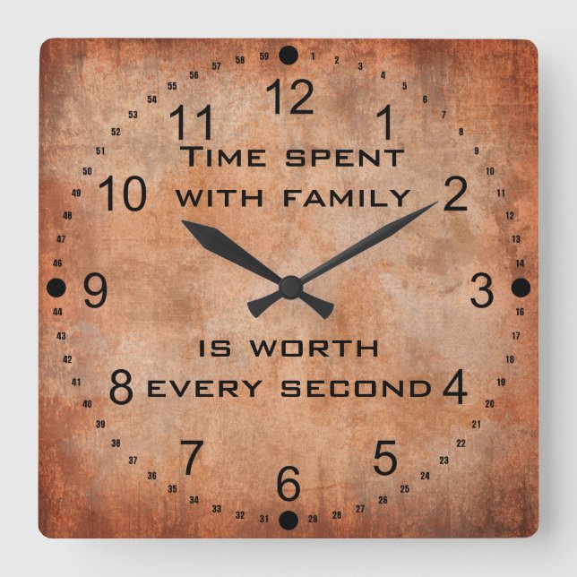 Time Spent with Family Quote Clock (Front)