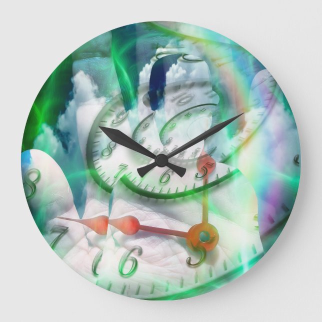 Time spiral in human hand large clock (Front)