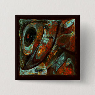 Time Split Abstract Art 15 Cm Square Badge