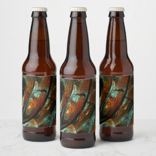 Time Split Abstract Art Beer Bottle Label