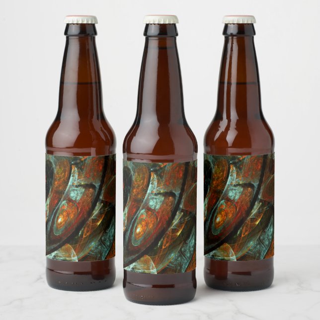 Time Split Abstract Art Beer Bottle Label (Bottles)