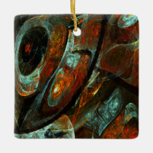 Time Split Abstract Art Ceramic Ornament