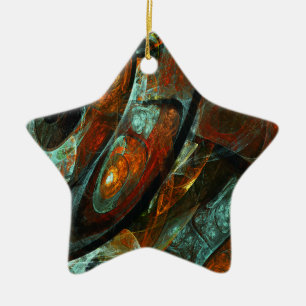 Time Split Abstract Art Ceramic Tree Decoration