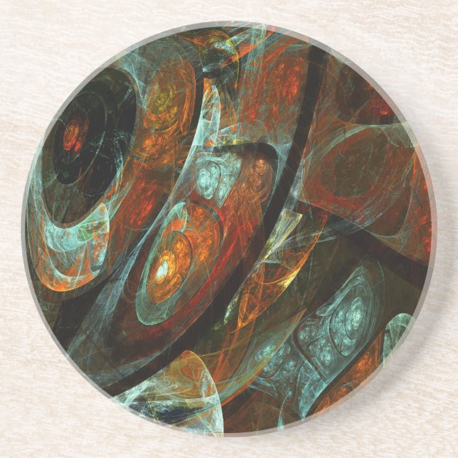 Time Split Abstract Art Coaster (Front)