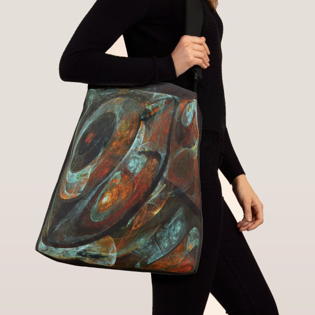 Time Split Abstract Art Crossbody Bag (Close Up)