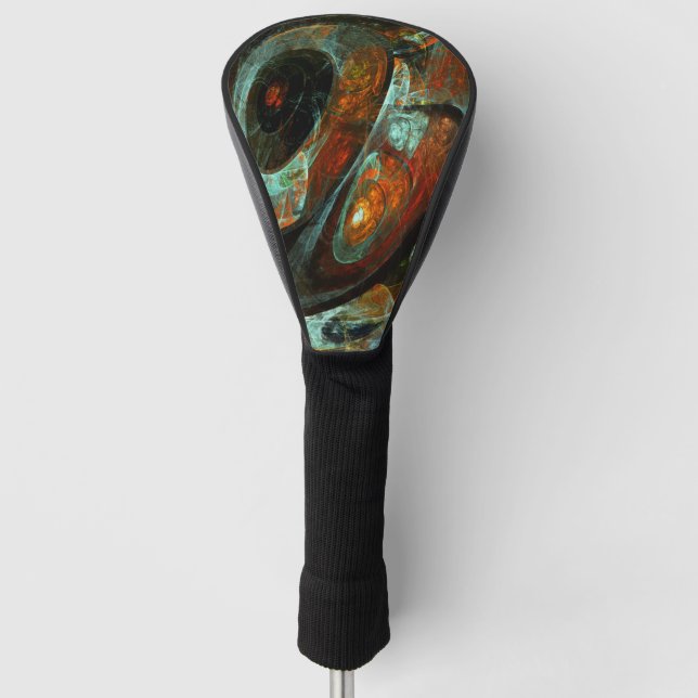 Time Split Abstract Art Golf Head Cover (Front)