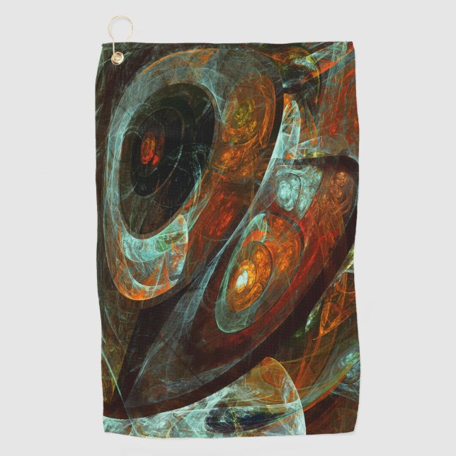 Time Split Abstract Art Golf Towel (Front)