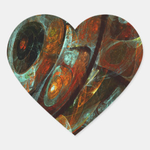 Time Split Abstract Art Heart Sticker