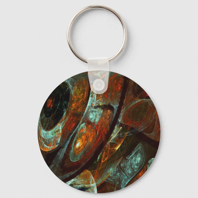 Time Split Abstract Art Key Ring (Front)
