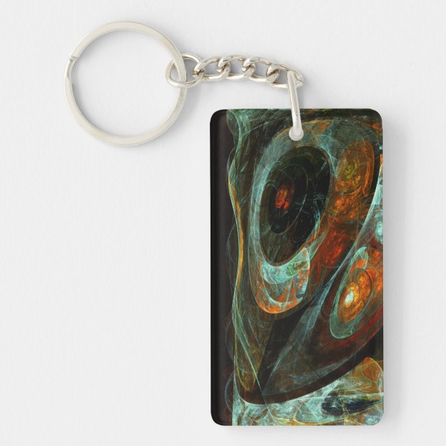 Time Split Abstract Art Key Ring (Front)