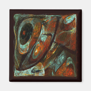 Time Split Abstract Art Magnet