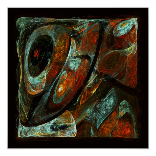 Time Split Abstract Art Poster (Front)
