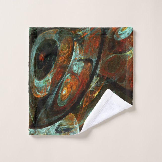 Time Split Abstract Art Wash Cloth (Wash Cloth)