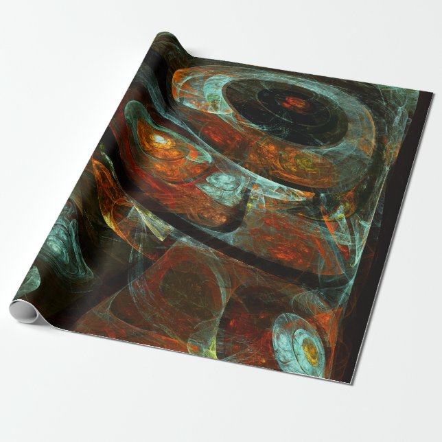 Time Split Abstract Art Wrapping Paper (Unrolled)