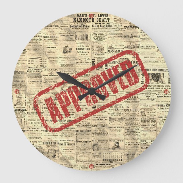 Time Stamped: Vintage Approved Clock (Front)