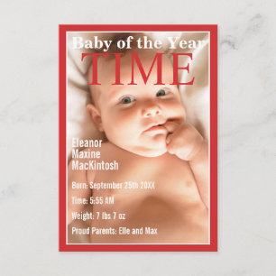 TIME STYLE COVER BABY ANNOUNCEMENT