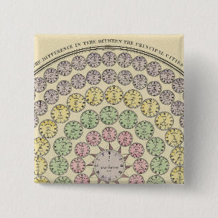 Time table 15 cm square badge