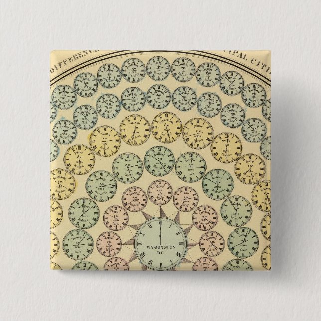 Time Table 15 Cm Square Badge (Front)