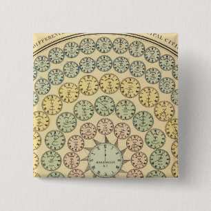 Time Table 15 Cm Square Badge