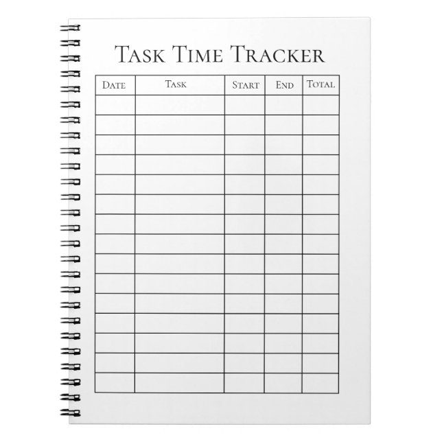 Time Task Tracker Notebook (Front)