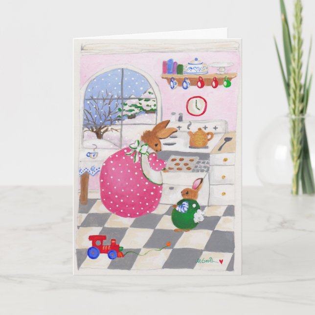 time to bake the cookies holiday card (Front)