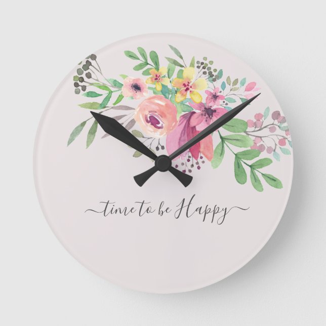Time to Be Happy Round Clock (Front)